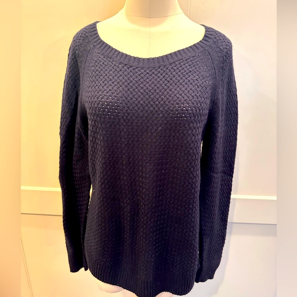 Loft Navy open knit sweater